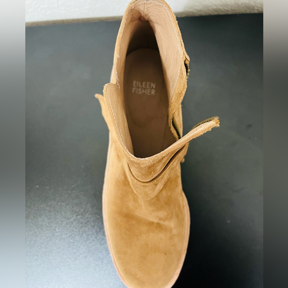 Eileen Fisher Brown Suede Ankle Booties,size 8 - Picture 5 of 7